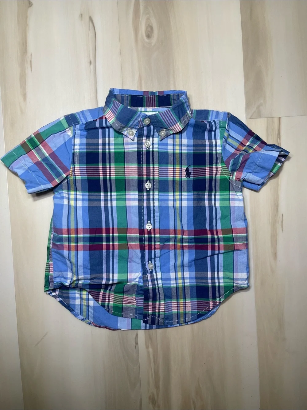 Lot Of Two (2) Ralph Lauren Boys Button Down Shirts Plaid Shirts Boys Sz 12M